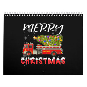 Calendrier Famille de Noël des pompiers du camion-citerne Pi