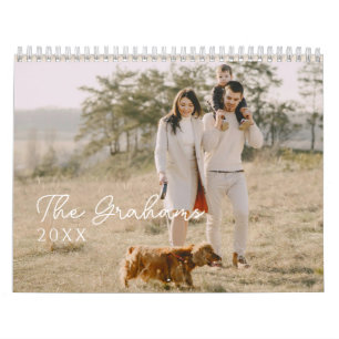 Calendrier Famille de photo de style manuscrit minimal modern