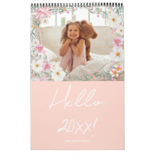 Calendrier Famille de photos personnalisées Fleurie Féminine
