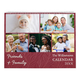 Calendrier Famille et amis Cranberry Red Custom Photos