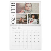 Calendrier Famille minimale moderne 3 Collage photo (Feb 2026)