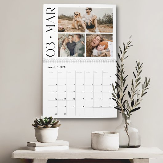 Calendrier Famille minimale moderne 3 Collage photo