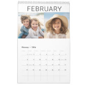 Calendrier Famille moderne 24 Photo - noir blanc minimal (Feb 2026)