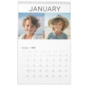 Calendrier Famille moderne 24 Photo - noir blanc minimal (Jan 2026)