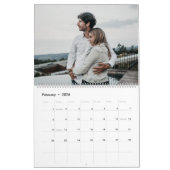Calendrier Famille moderne nom monogramme turquoise 18 photos (Feb 2026)