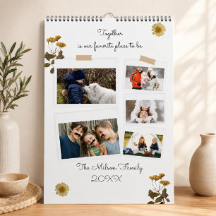 Calendrier Famille Moderne Photo personnalisée minimale