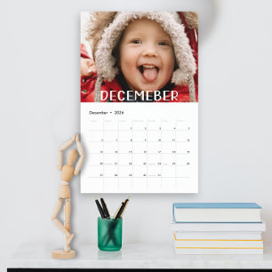 Calendrier Famille moderne photo pleine mignonne manuscrite