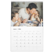 Calendrier Famille moderne photo pleine mignonne manuscrite (Mar 2026)
