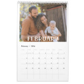 Calendrier Famille moderne photo pleine mignonne manuscrite (Feb 2026)