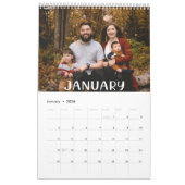 Calendrier Famille moderne photo pleine mignonne manuscrite (Jan 2026)