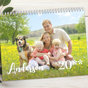 Calendrier Famille moderne Photos personnalisées simples 2025