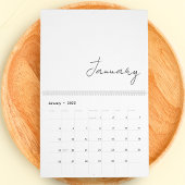 Calendrier Famille Mois d'écriture de script simple minimalis
