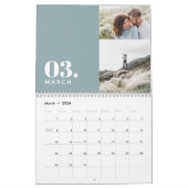 Calendrier Famille multi-photo minimale bleue (Mar 2026)