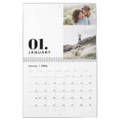 Calendrier Famille multi photo minimaliste noire (Jan 2026)