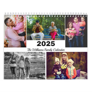 Calendrier Famille personnalisée 17 Photo Collage Modèle 2025