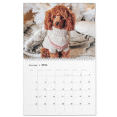 Calendrier Famille rose monogramme nom blush 20 photo collage (Jan 2026)