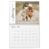 Calendrier Family and Pets 12 Month Script Calendar (Feb 2026)