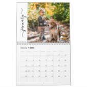 Calendrier Family and Pets 12 Month Script Calendar (Jan 2026)