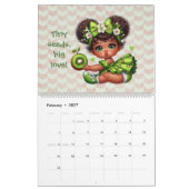 Calendrier fantaisiste de Filles Fruit en robe de (Feb 2027)