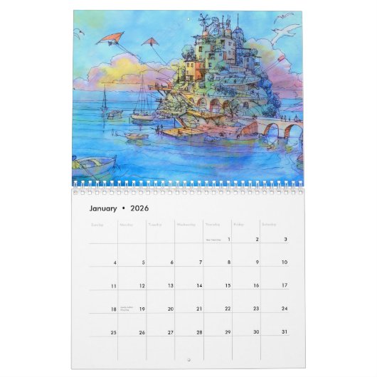Calendrier Fantasy Landscapes (Jan 2026)