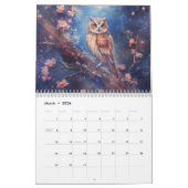 Calendrier Fantasy Owls in Abstract Style (Mar 2026)