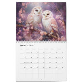 Calendrier Fantasy Owls in Abstract Style (Feb 2026)