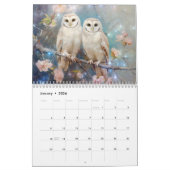 Calendrier Fantasy Owls in Abstract Style (Jan 2026)