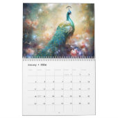 Calendrier Fantasy Peacocks in Abstract Style (Jan 2026)