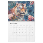 Calendrier Fantasy Tigers in Abstract Style (Feb 2026)