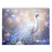 Calendrier Fantasy White Peacocks in Abstract Style (Protection)
