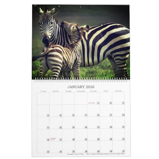 Calendrier Faune affectueuse (Jan 2026)