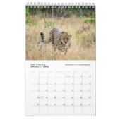 Calendrier FAUNE de du sud et Afrique de l'Est (d'une seule (Jan 2026)