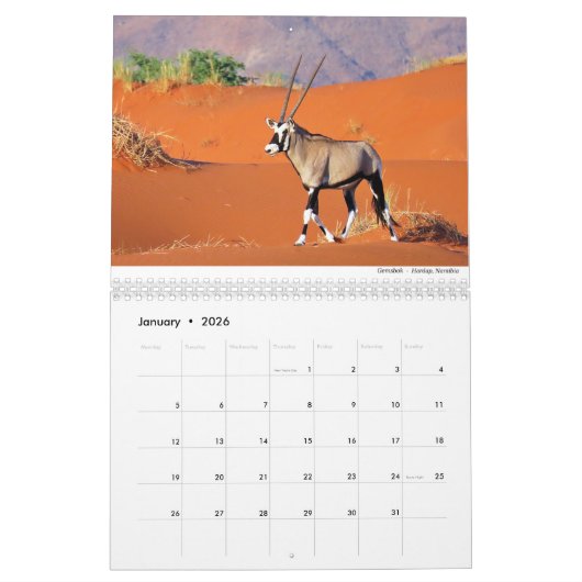 Calendrier Faune en 2021 par Chris Milligan (Jan 2026)