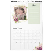 Calendrier Faux Gold Geo Frames Floral Photos & Notes (Feb 2026)