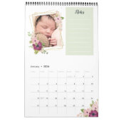 Calendrier Faux Gold Geo Frames Floral Photos & Notes (Jan 2026)