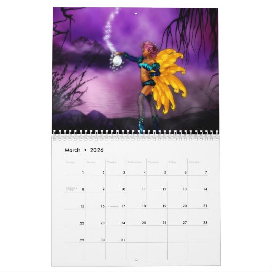 Calendrier Fée Faeryland (Mar 2026)
