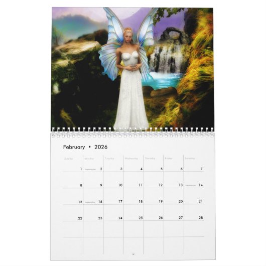 Calendrier Fée Faeryland (Feb 2026)