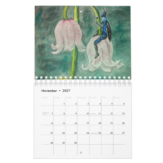 Calendrier féerique de fleur (Nov 2027)