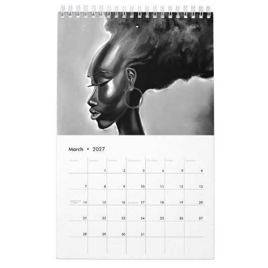 Calendrier Femme - Peinture aquarelle (Mar 2027)