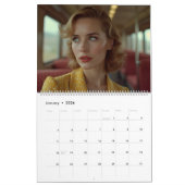 Calendrier Femme rétro vintage dans le train (Jan 2026)