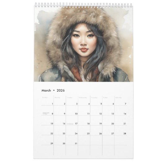 Calendrier Femmes et saisons 2024 (Mar 2026)