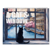 Calendrier Fenêtre d'un Chat — Un chat noir & 12 v (Protection)