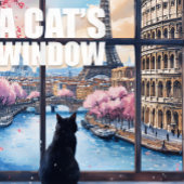 Calendrier Fenêtre d'un Chat — Un chat noir & 12 v