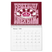 Calendrier Festival Dreaming Retro White-Pink-Cranberry (Feb 2026)