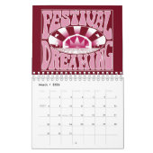 Calendrier Festival Dreaming Retro White-Pink-Cranberry (Mar 2026)