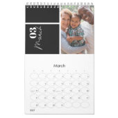 Calendrier Fête de l'année multi photo moderne gris personnal (Mar 2027)
