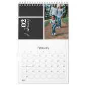 Calendrier Fête de l'année multi photo moderne gris personnal (Feb 2027)