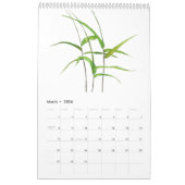 Calendrier feuille vert aquarelle calender 2024 (Mar 2026)