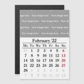 Calendrier février 2022 Carte magnétique (Devant / Derrière)