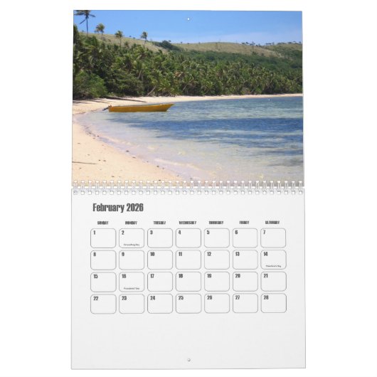 Calendrier Fidji (Feb 2026)